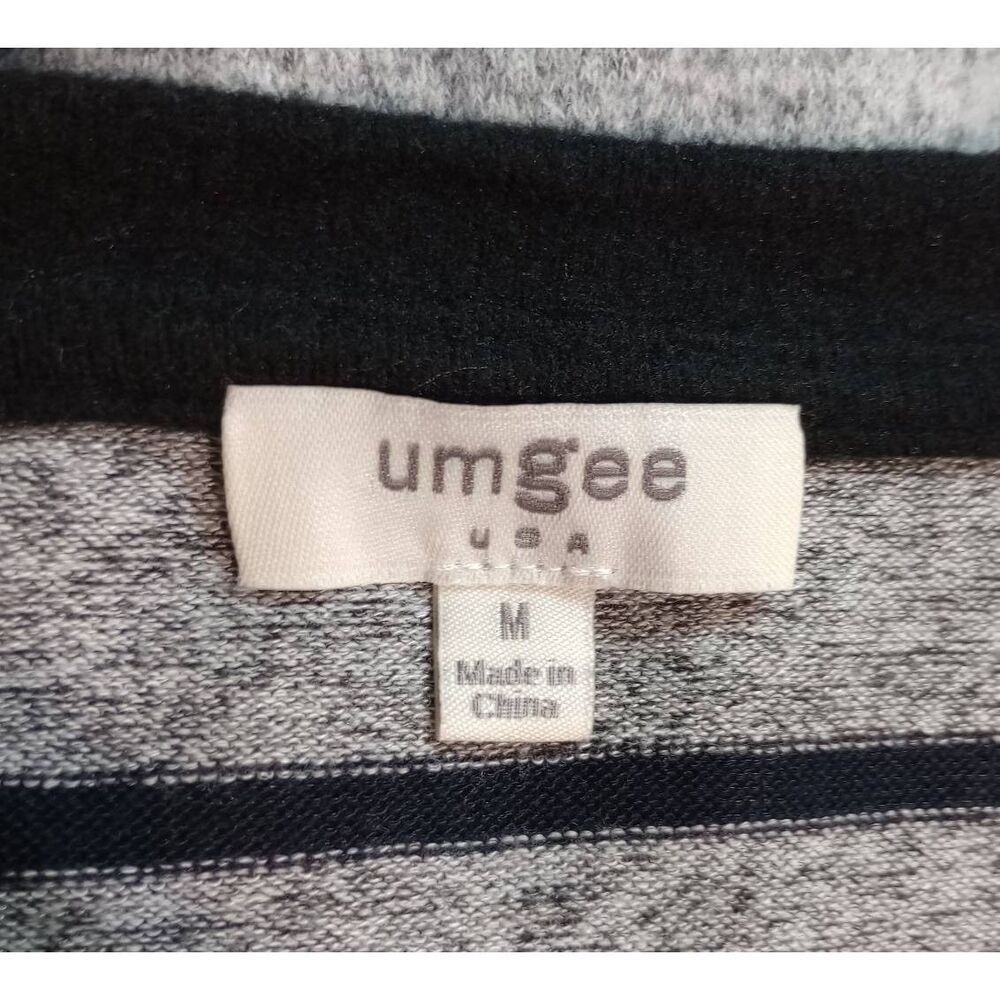 Umgee‎ Sweater Ladies Medium Gray Navy Soft Oversized Cozy Light Weight - Picture 4 of 6